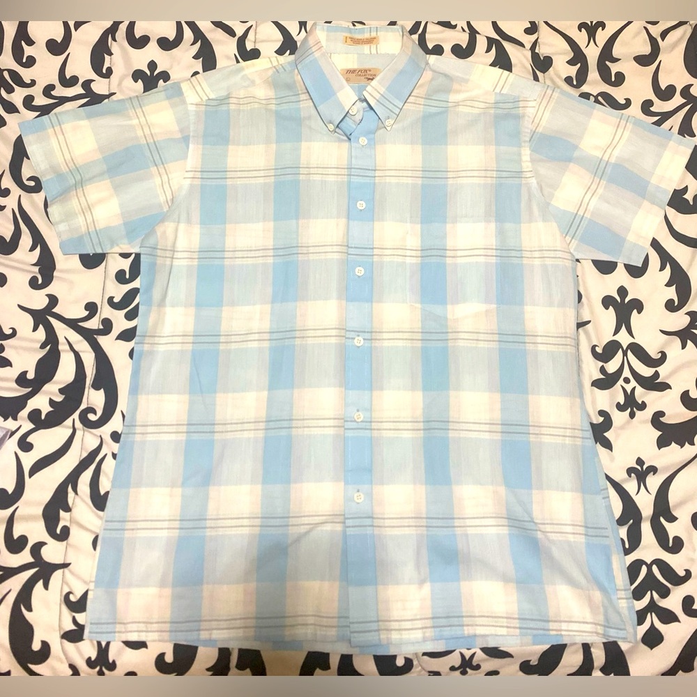 2 Mens Button up shirts The Fox Collection single thread size L /Botany 500
